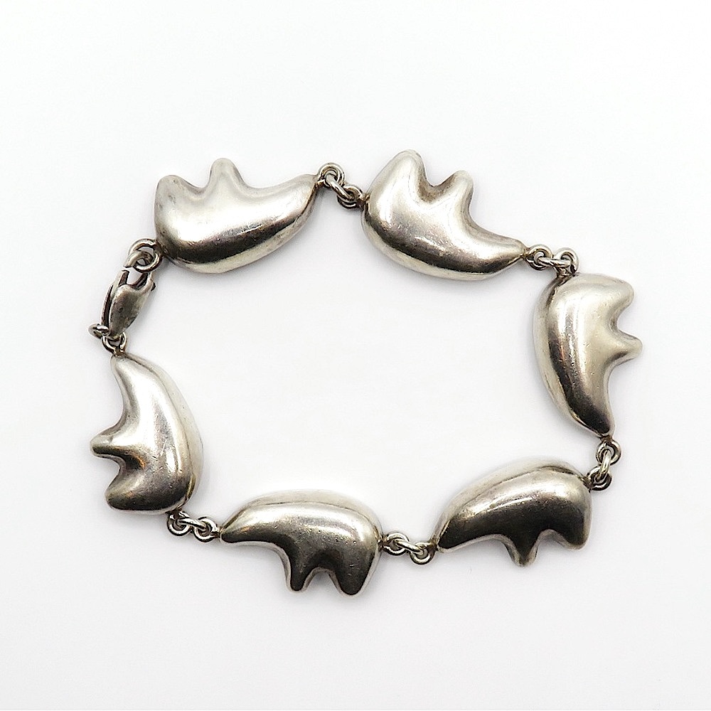 Vintage Bear Links Sterling Silver Mexico Bracelet 7 & 3/4” 25.6g